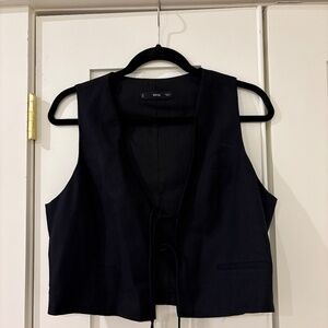 Black tie up shirt
